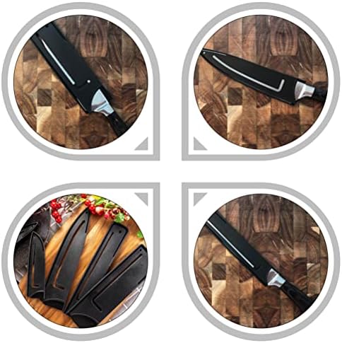 כלי גאדג 'טים שחור שף סכין נדן נדן: 6 יחידות מטבח סכין להב מגן כיסוי אוניברסלי סכין משמרות פלסטיק סכין